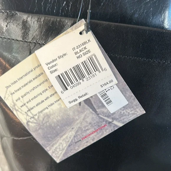 HOBO International New Carlotta Shiny Black Leather Shoulder Bag - Picture 15 of 15